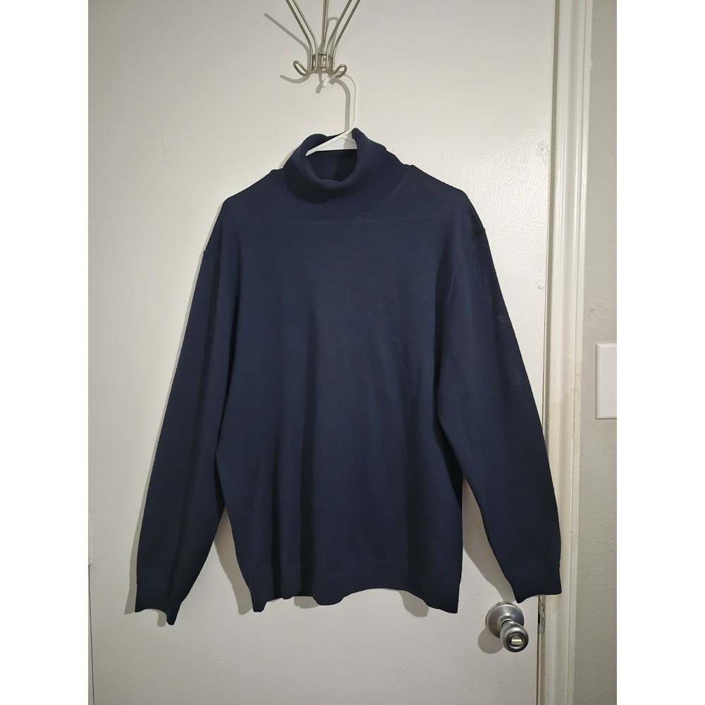 Linea Uomo Sweater Wool Blend Mens Sz Large Turtleneck Grandpa Core Minimalist